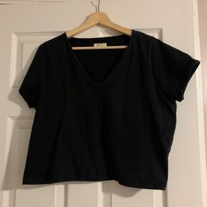 Madewell cotton box crop v neck